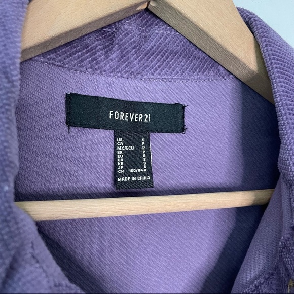 Forever 21 | Purple Oversized Velvet Button Down Jacket - Picture 7 of 7